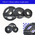 Barbell black rubber weight plate